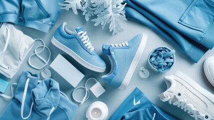 7w a female cloth branding image that represent good exemple por dressing properly, a brand blue and white, very sofisticaded and cool  