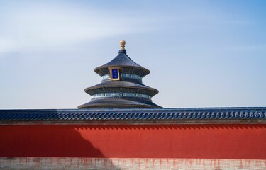 Stunning view of the Temple of Heaven in Beijing, China, featuring the vibrant blue roof