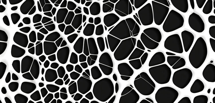 Abstract black and white voronoi pattern