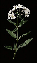 Elegant white candytuft iberis flowers on dark background