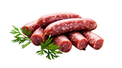 bratwurst sausage isolated on transparent a white background