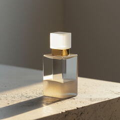 product shot of minimal bottle of perfume mockup 