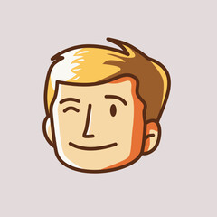 person with a smile on his head illustration isolated. Illustration of smiley child face isolated. 