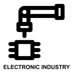 Fototapeta na wymiar electronic industry, semiconductor, manufacturing, industry, factory, chip expanded outline style icon for web mobile app presentation printing