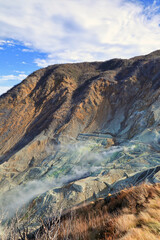 秋の箱根 大涌谷の風景 ( Owakudani scenery at Hakone in autumn season. )