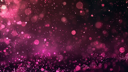 A magical atmosphere filled with tiny, glowing magenta particles floating freely. 