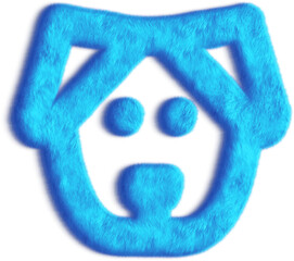 Dog Blue Fluffy Icon