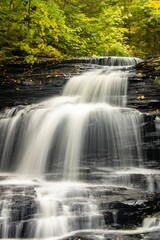 Obraz premium Waterfall at Ricketts Glen State Park in Pennsylvania, USA