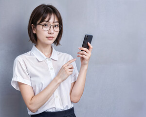 Fototapeta premium 連絡先を交換する女性