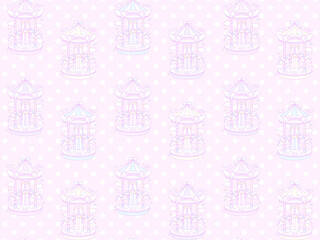 4:3 ファンシーユニコーン回転木馬パターン壁紙♪