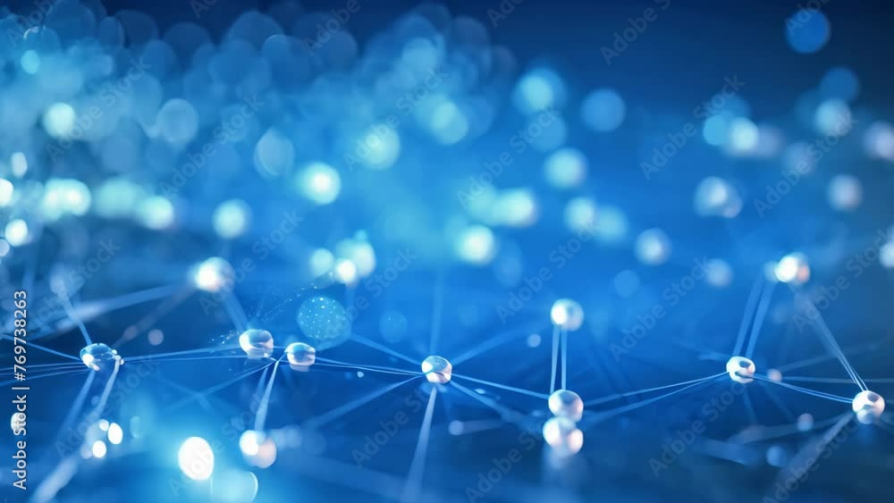 Poster abstract 3d rendering of network connection. futuristic technology background, an abstract blue tech