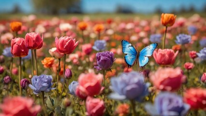 Fototapeta na wymiar Butterfly in a field