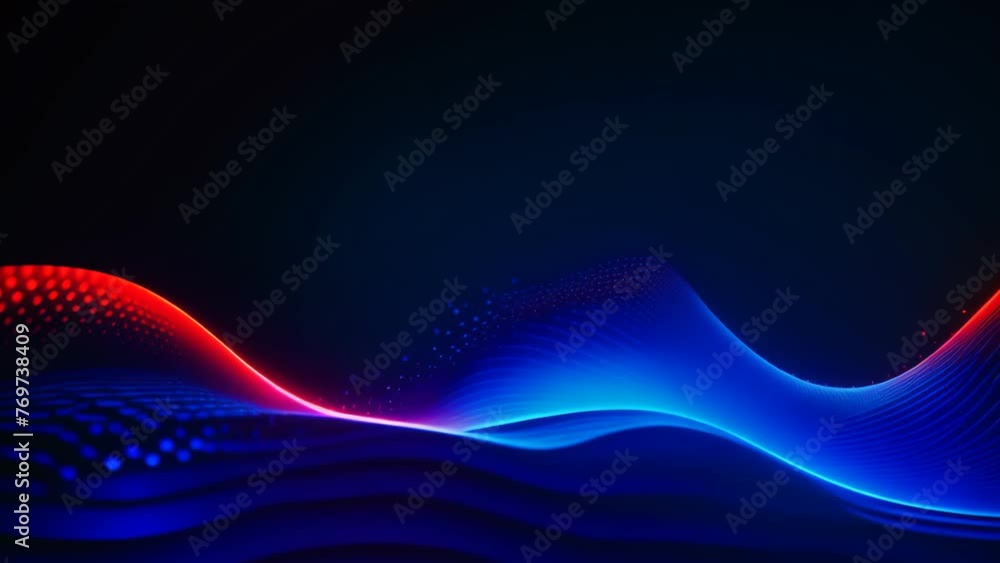 Poster 3d illuminated wave of glowing particles. futuristic technology style. elegant background for busine