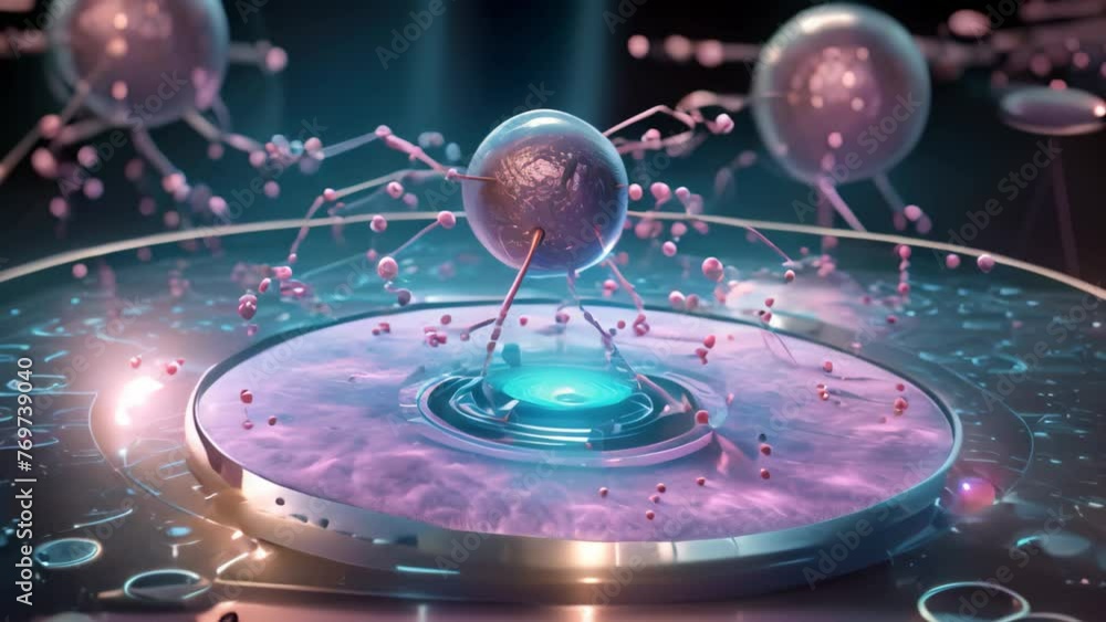 Poster digital illustration of sperm in colour background 3d rendering, an advanced nanorobot skillfully ma