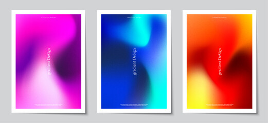 Gradient blurred backgrounds set with modern abstract colorful patterns graphic. Design template collection for cover and poster. Vector illustration