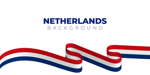 Waving Dutch Flag. Netherland Concept Background - obrazy, fototapety, plakaty