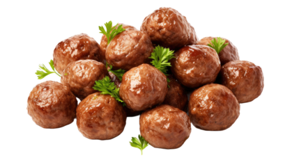 Meatballs isolated on transparent a white background