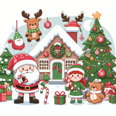 chrismas vector on white background