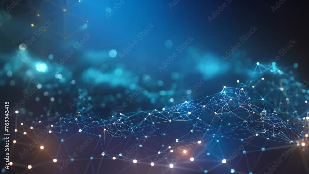 Poster abstract polygonal space low poly dark background with connecting dots and lines. connection structu