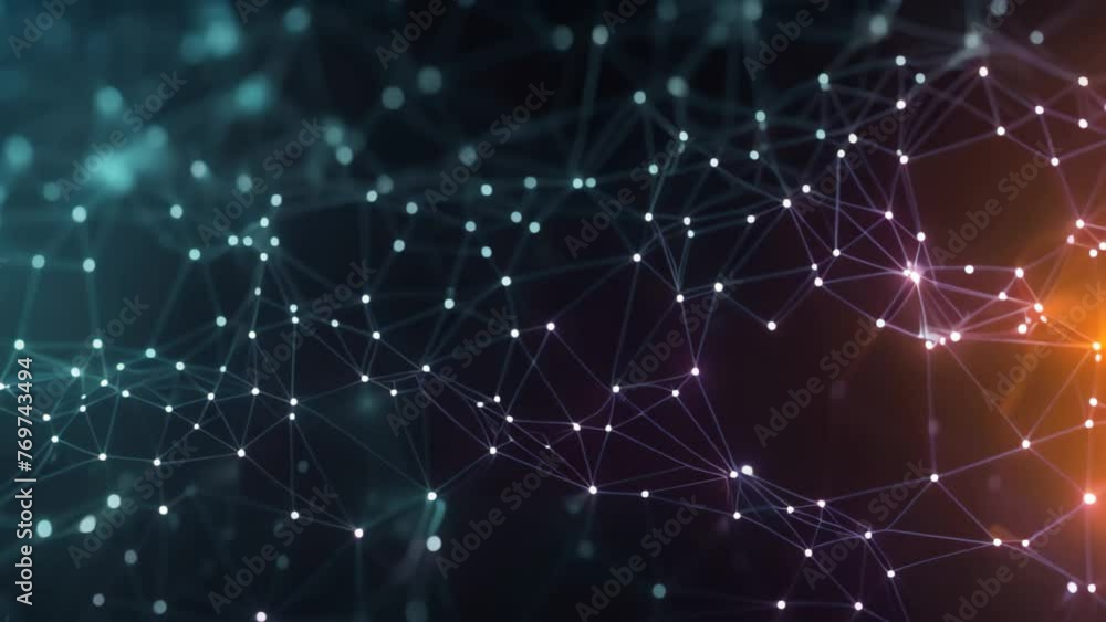 Poster abstract polygonal space low poly dark background with connecting dots and lines. connection structu