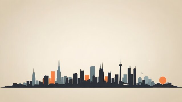 minimalist skyline of a city