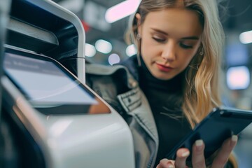 Close-up shot of a persons hand making a contactless payment using their phone at a store - Powered by Adobe