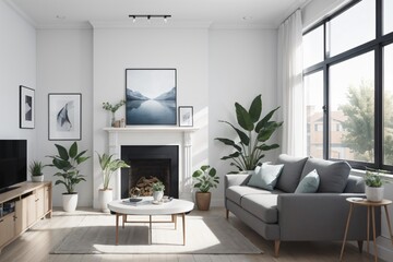 Fototapeta premium Generative AI. Living room interior