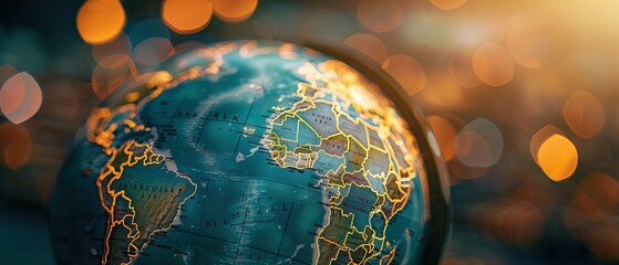 A globe illuminated from within, symbolizing the inner light and vision that drives global leadership