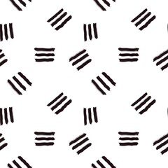 Seamless abstract textured pattern. Simple background black, white. Squares, lines. Digital brush strokes. Design for textile fabrics, wrapping paper, background, wallpaper, cover.