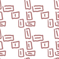 Seamless abstract textured pattern. Simple background brown, white. Squares, lines. Digital brush strokes. Design for textile fabrics, wrapping paper, background, wallpaper, cover.