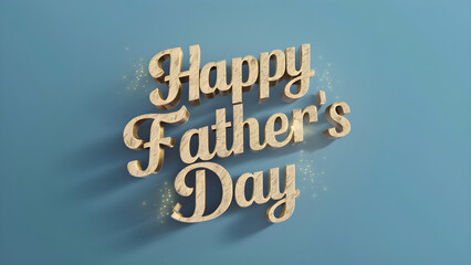 Happy Father's day lettering on blue background. - obrazy, fototapety, plakaty