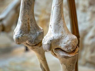 Obraz premium Detailed view of a sauropod femur, emphasizing the massive size and weightbearing structure, perfect for biomechanical analysis