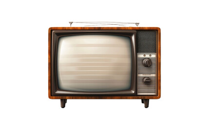 Retro old television isolated on transparent a white background 