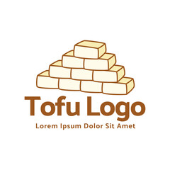 Delicious tofu logo design vector flat isolated illustration