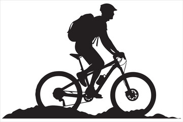Mountain bike riding silhouette
