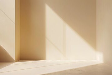 Fototapeta premium Light beige studio background, minimalism, mockup for photo shoots