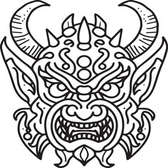 Oni coloring pages. Japanese myth coloring pages