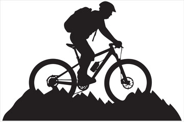 Mountain bike riding silhouette