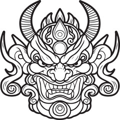 Oni coloring pages. Japanese myth coloring pages