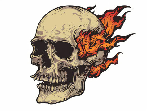 Fiery Skull Illustration: Captivating Image