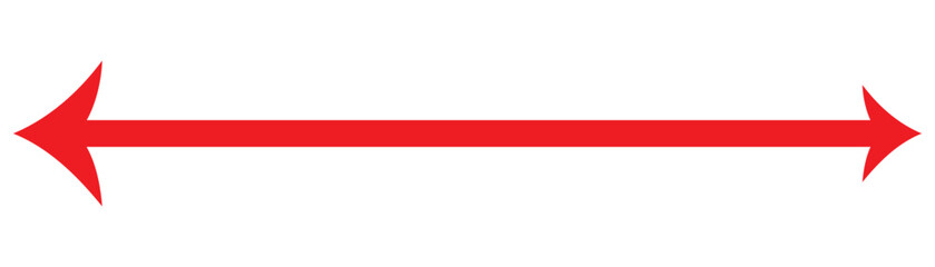 Obraz premium Vector illustration of a black arrow pointing both sides, right and left