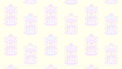 ファンシーユニコーン回転木馬パターン壁紙⭐︎