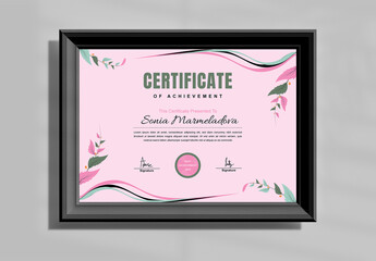 Beautiful Floral Certificate Layout