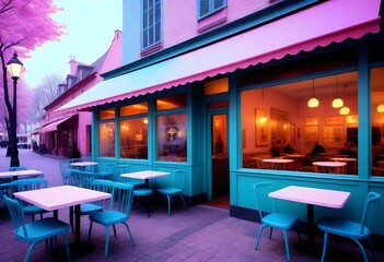 Surreal And Dreamlike Charming Europeanstyle Cafe  (6)