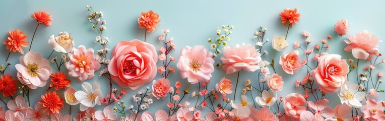 Spring Blooms on Paper: A Beautiful Floral Background