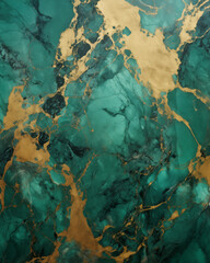 Fototapeta na wymiar Gold and green marble background