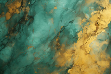 Gold and green marble background