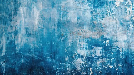 Unfinished Blue Painted Wall Texture. Abstract Grunge Background with Unfinished Blue Paint and Textured Frame