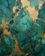 Fototapeta na wymiar Gold and green marble background