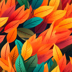 Autumn leaves background. Seamless texture